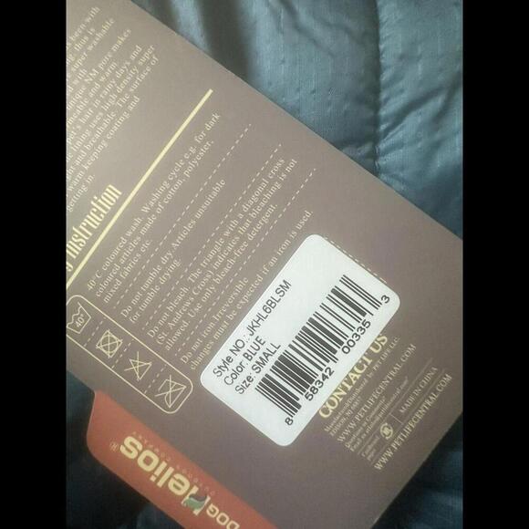 DOGHELIOS Thunder-Crackle Full-Body Bodied Waded-Plush Dog Jacket NWT Small Blue - Picture 5 of 5